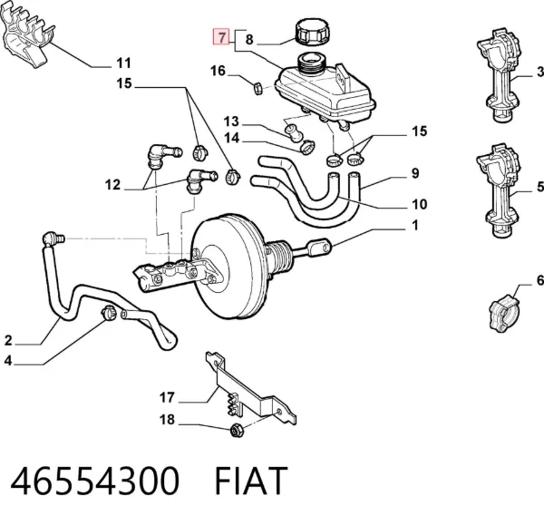 Бачок гальмівний 46554300 Fiat/Alfa/Lancia