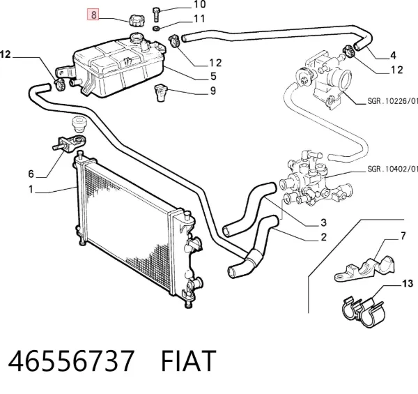 Кришка розширювального бачка 46556737 Fiat/Alfa/Lancia