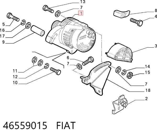 Генератор 46559015 Fiat/Alfa/Lancia