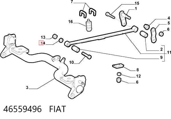 Серьга задньої ресори 46559496 Fiat/Alfa/Lancia