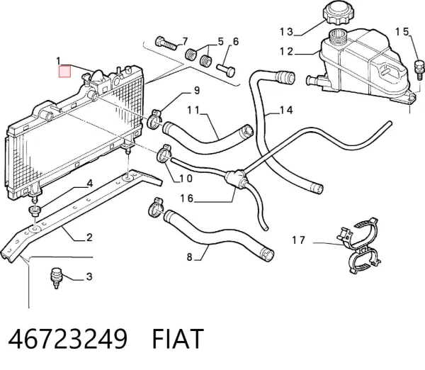 Радіатор 46723249 Fiat/Alfa/Lancia