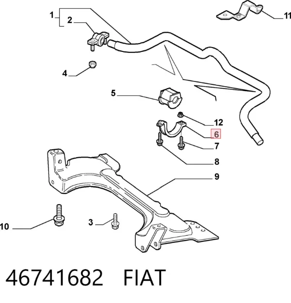 Ремкомплект переднього стабілізатора 46741682 Fiat/Alfa/Lancia