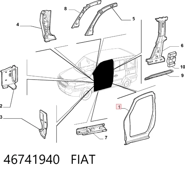 Отвір передніх лівих дверей 46741940 Fiat/Alfa/Lancia
