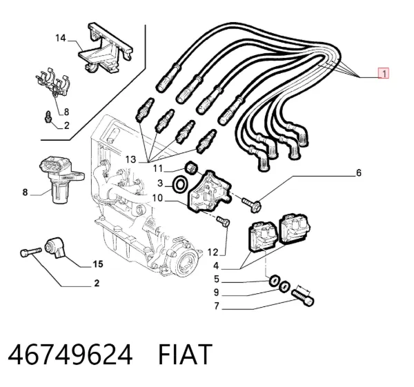 Високовольтні дроти 46749624 Fiat/Alfa/Lancia