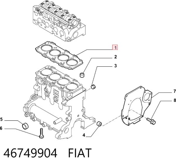 Прокладка ГБЦ 46749904 Fiat/Alfa/Lancia