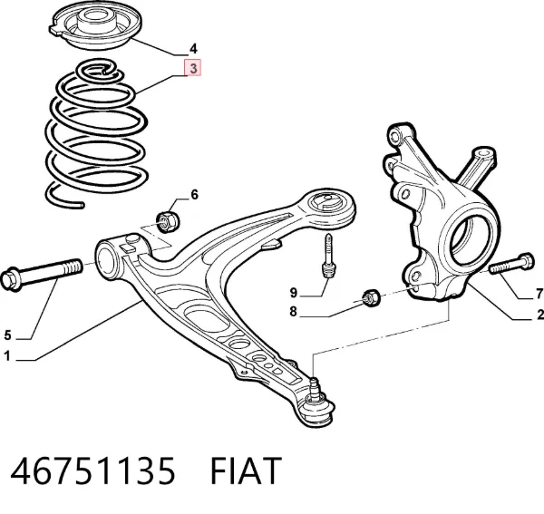 Пружина передня 46751135 Fiat/Alfa/Lancia