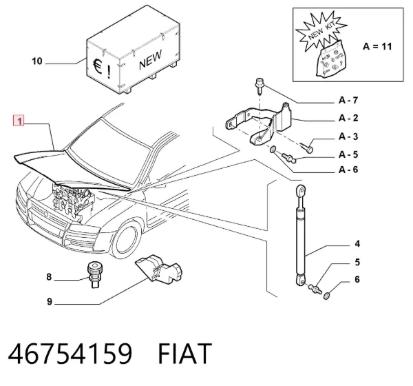 Капот 46754159 Fiat/Alfa/Lancia