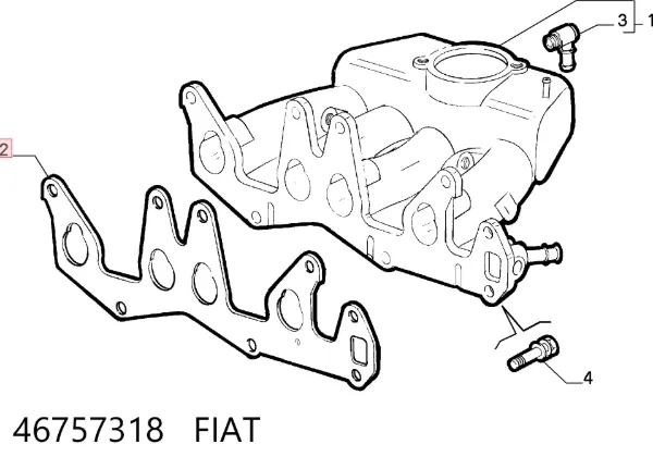 Прокладка впускного колектора Fiat Punto I