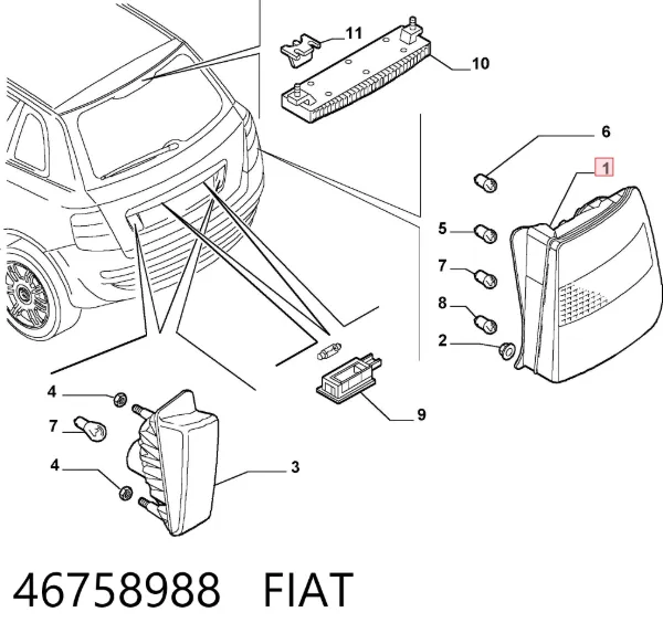 Лівий стоп 46758988 Fiat/Alfa/Lancia