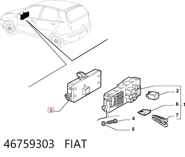 Модуль управління (ЕБУ) іммобілайзеру 46759303 Fiat/Alfa/Lancia