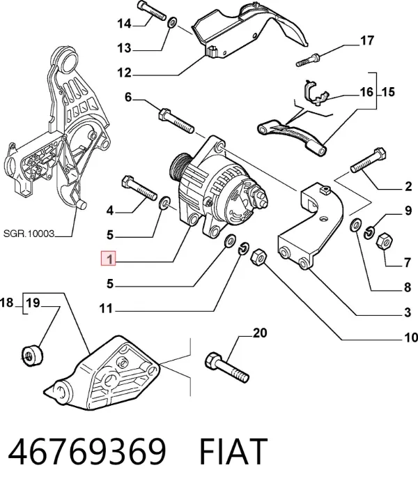 Генератор 46769369 Fiat/Alfa/Lancia