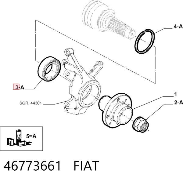 Підшипник ступиці 46773661 Fiat/Alfa/Lancia