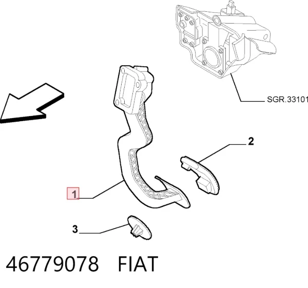 Педаль газу 46779078 Fiat/Alfa/Lancia