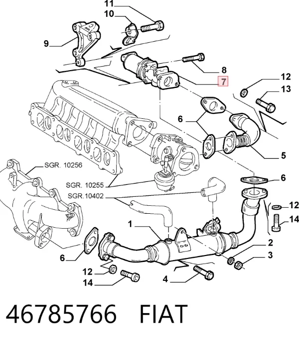 Клапан ЄГР 46785766 Fiat/Alfa/Lancia