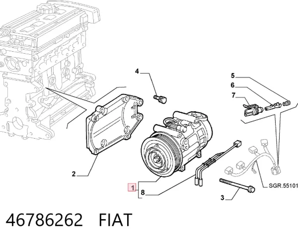 Компресор кондиціонера 46786262 Fiat/Alfa/Lancia