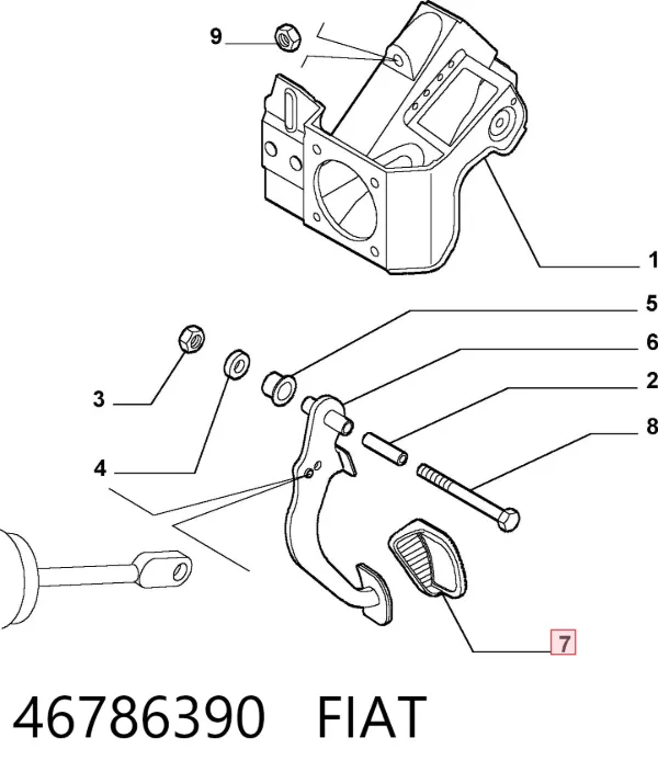 Накладка педалі гальма 46786390 Fiat/Alfa/Lancia