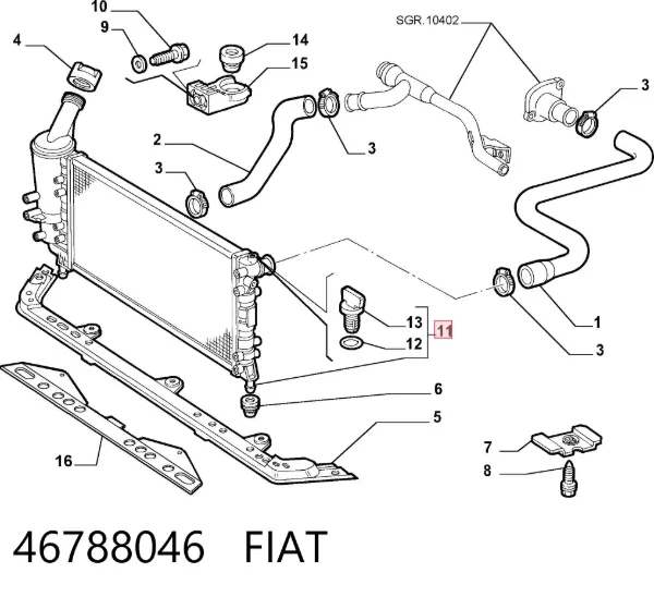Радіатор 46788046 Fiat/Alfa/Lancia