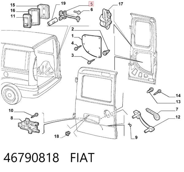Обмежувач відкриття дверей багажного відсіку (фургон) 46790818 Fiat/Alfa/Lancia