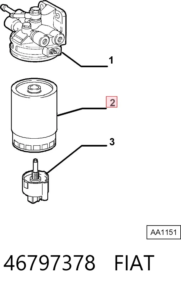 Паливний фільтр 46797378 Fiat/Alfa/Lancia