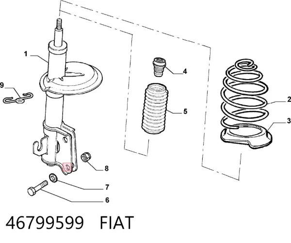 Пружина передня 46799599 Fiat/Alfa/Lancia