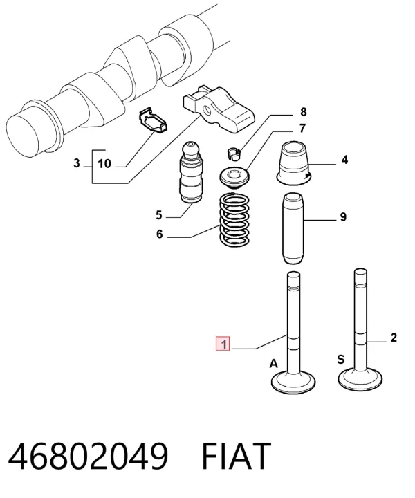 Клапан впускний 46802049 Fiat/Alfa/Lancia