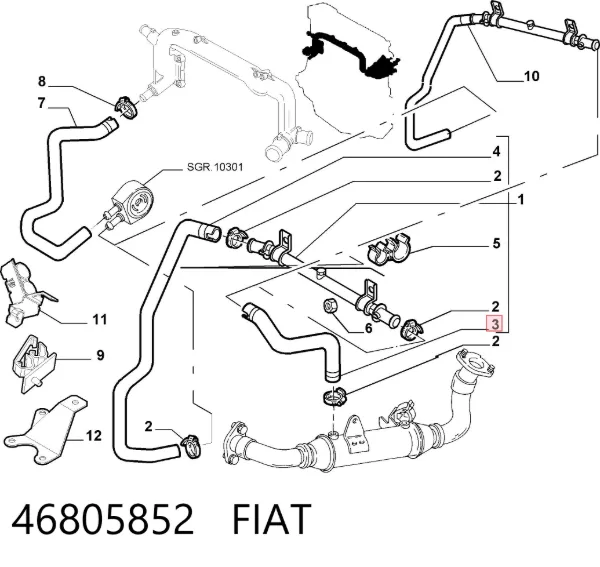 Патрубок термостата 46805852 Fiat/Alfa/Lancia