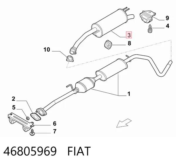 Глушник, задня частина 46805969 Fiat/Alfa/Lancia