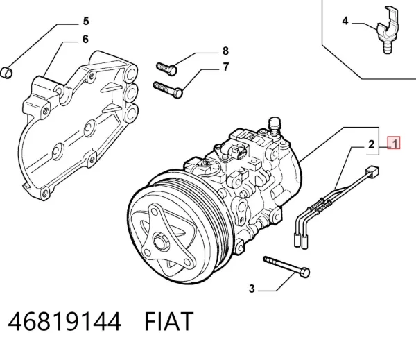 Компресор кондиціонера 46819144 Fiat/Alfa/Lancia