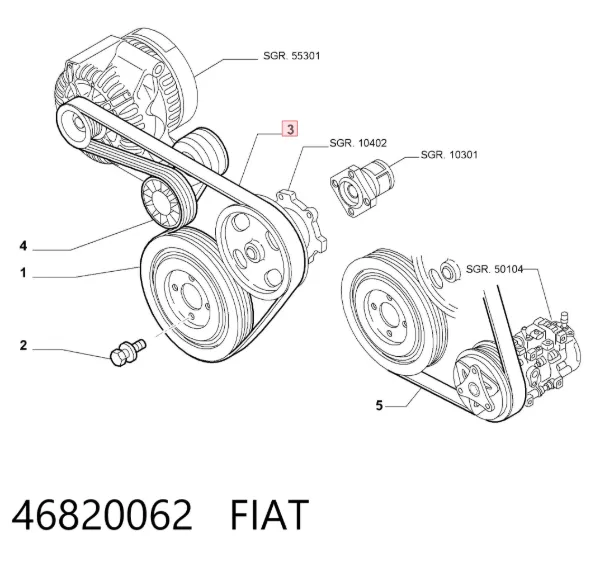 Ремінь генератора 46820062 Fiat/Alfa/Lancia