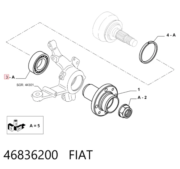 Підшипник ступиці 46836200 Fiat/Alfa/Lancia