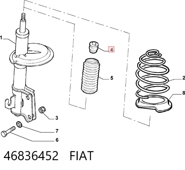 Буфер-відбійник амортизатора переднього 46836452 Fiat/Alfa/Lancia