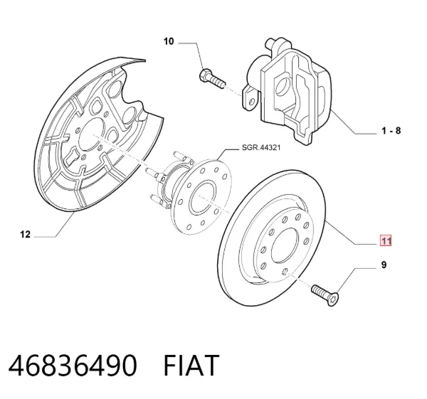 Гальмівні диски 46836490 Fiat/Alfa/Lancia