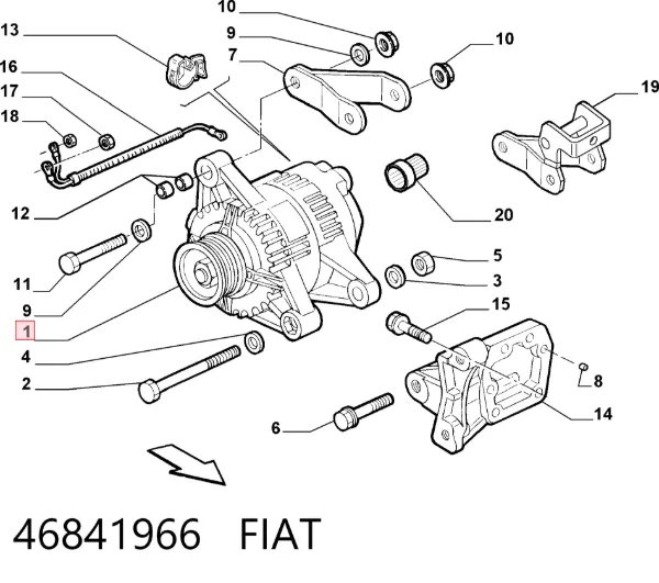 Генератор 46841966 Fiat/Alfa/Lancia