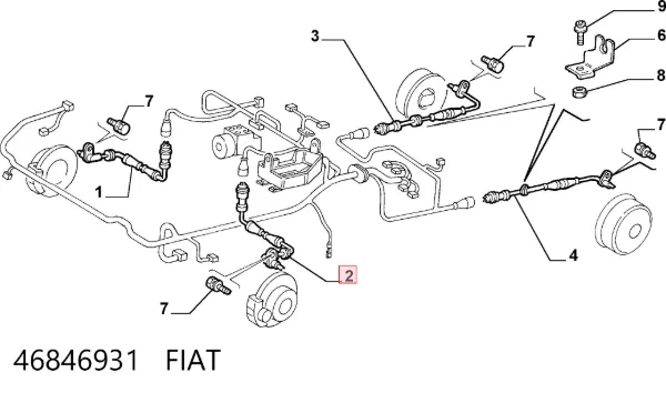 Датчик АБС (ABS) передній, лівий 46846931 Fiat/Alfa/Lancia