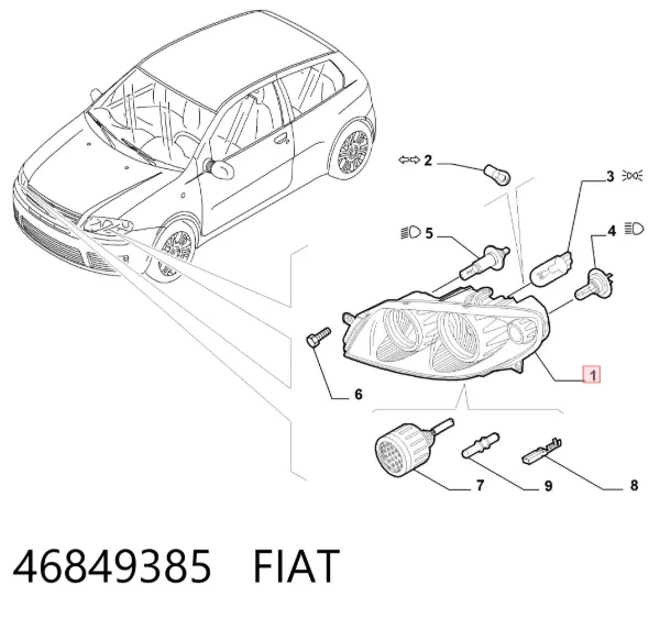 Фара ліва 46849385 Fiat/Alfa/Lancia