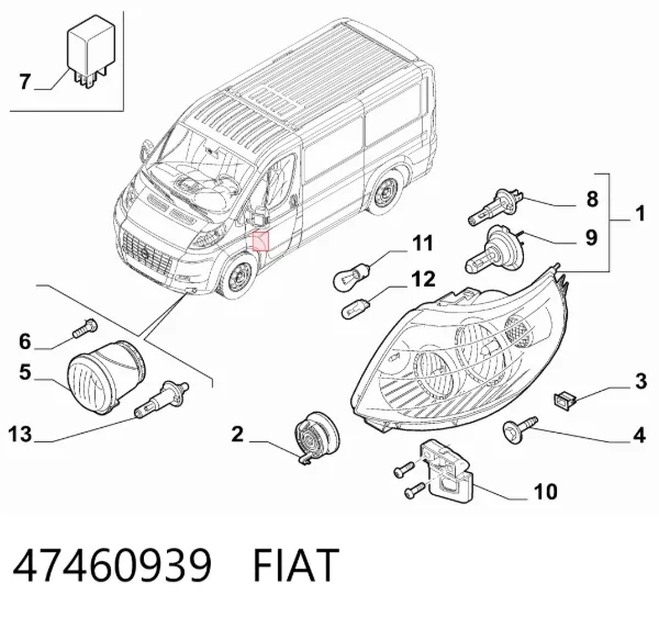 Фара ліва 47460939 Fiat/Alfa/Lancia