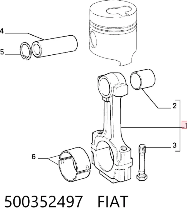 Шатун поршня двигуна 500352497 Fiat/Alfa/Lancia