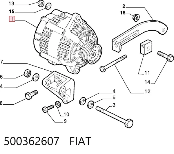 Генератор 500362607 Fiat/Alfa/Lancia