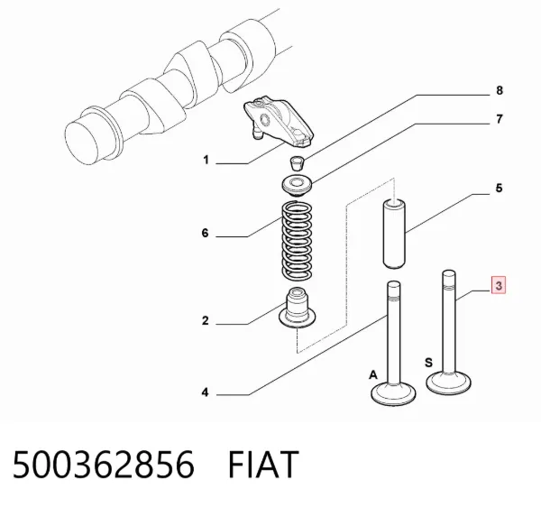 Клапан випускний 500362856 Fiat/Alfa/Lancia