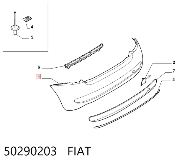Задній бампер 50290203 Fiat/Alfa/Lancia