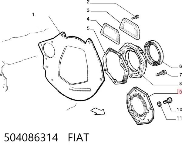 Сальник колінвала задній 504086314 Fiat/Alfa/Lancia