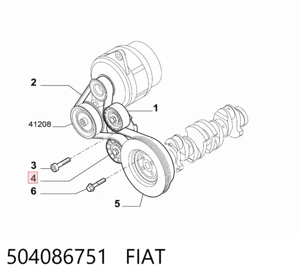 Натягувач приводного ременя 504086751 Fiat/Alfa/Lancia