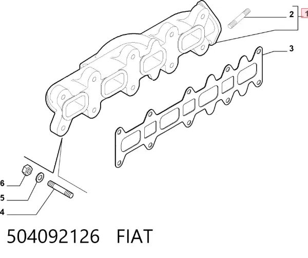 Випускний колектор 504092126 Fiat/Alfa/Lancia