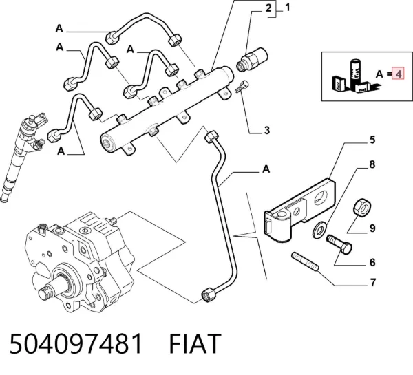 Трубка паливна, комплект 504097481 Fiat/Alfa/Lancia