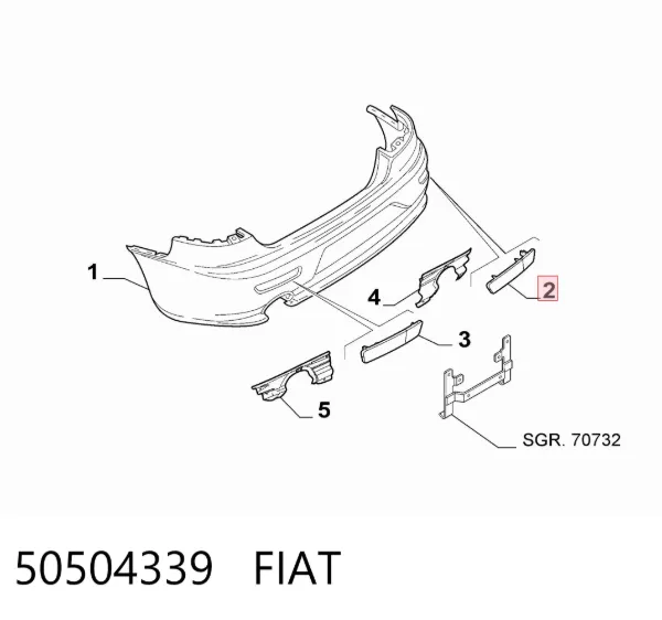 Катафот (відбивач) заднього бампера, правий 50504339 Fiat/Alfa/Lancia