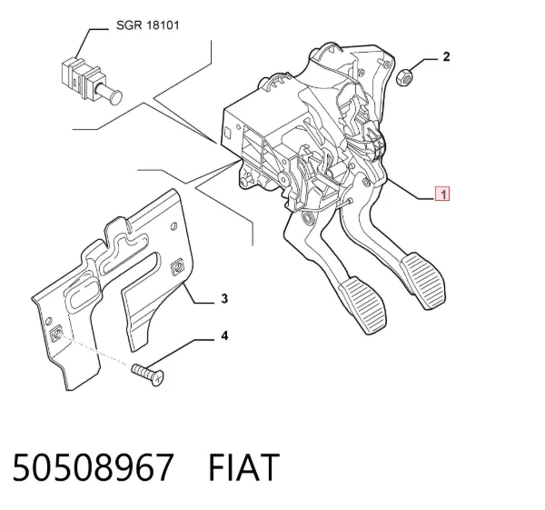 Педаль газу 50508967 Fiat/Alfa/Lancia