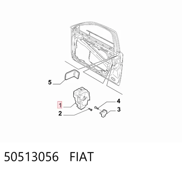 Замок передньої лівої двері 50513056 Fiat/Alfa/Lancia