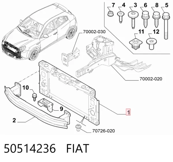 Рамка радіатора 50514236 Fiat/Alfa/Lancia