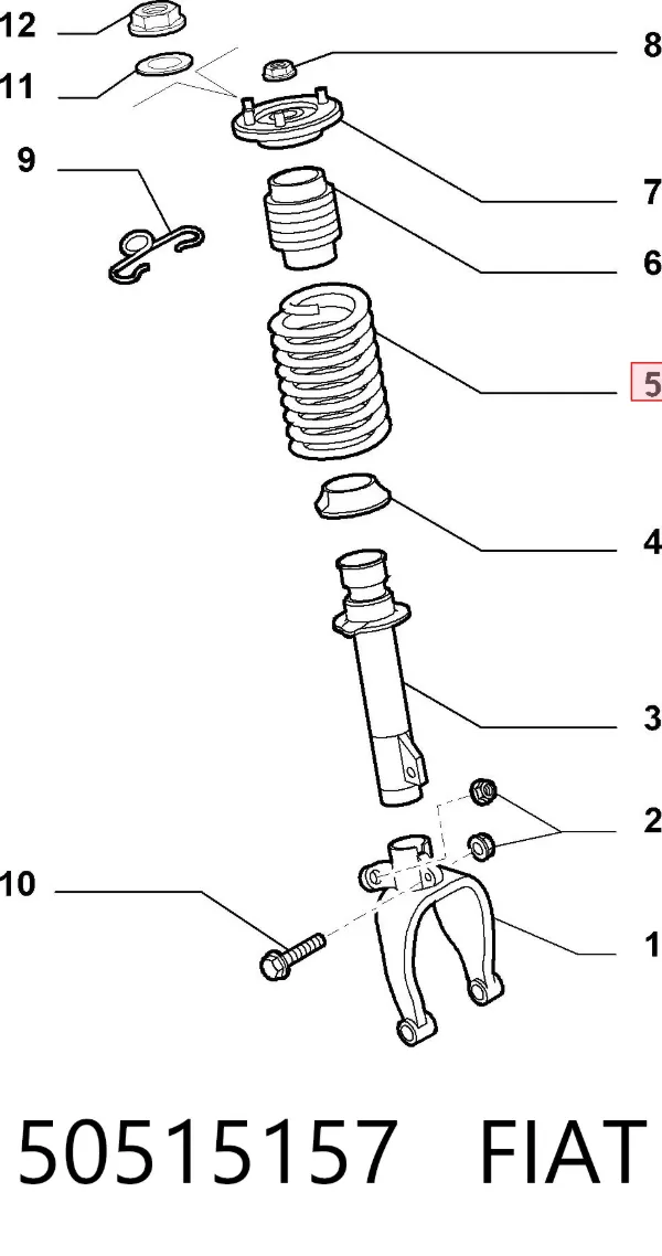 Пружина передня 50515157 Fiat/Alfa/Lancia