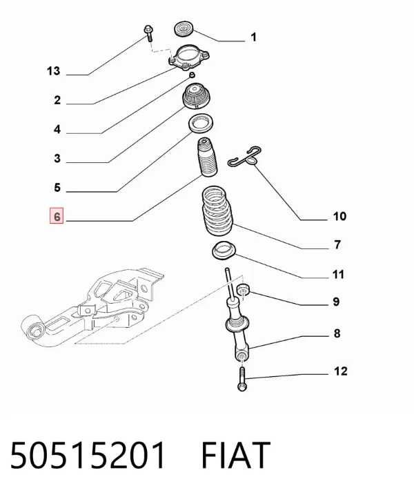 Відбійник заднього амортизатора 50515201 Fiat/Alfa/Lancia